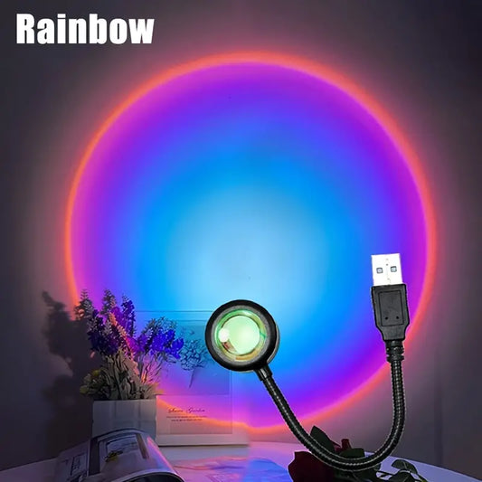 Energy Efficient Sunset Lamp with 7 Color LED Lighting