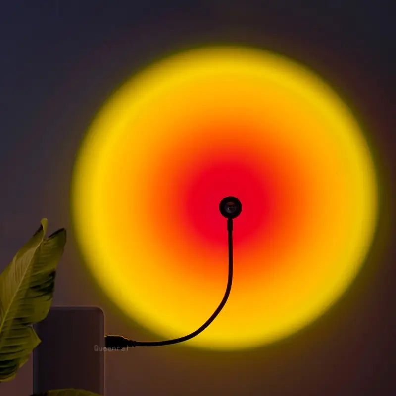 Energy Efficient Sunset Lamp with 7 Color LED Lighting