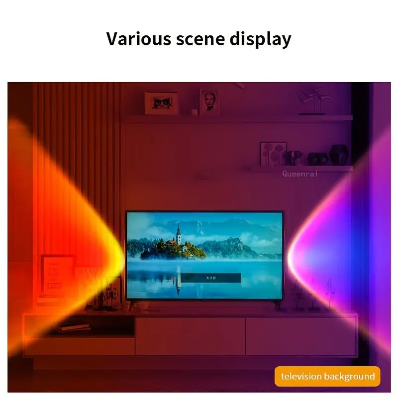 Energy Efficient Sunset Lamp with 7 Color LED Lighting