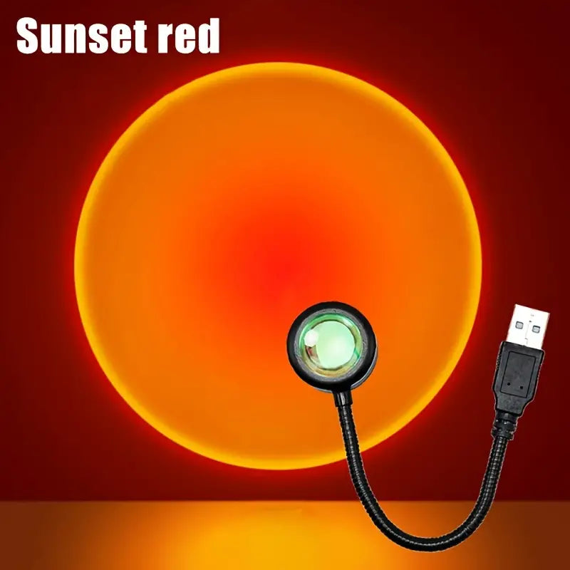 Energy Efficient Sunset Lamp with 7 Color LED Lighting